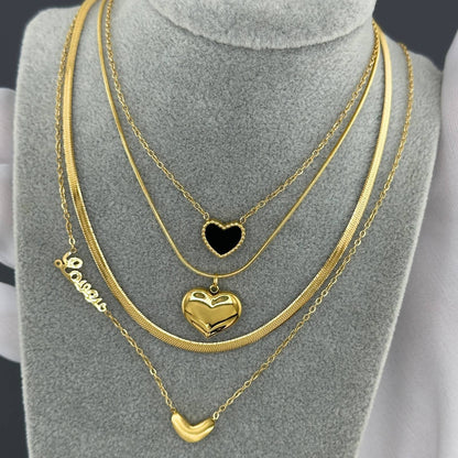 18K gold plated Stainless steel  Heart necklace, Mashalla