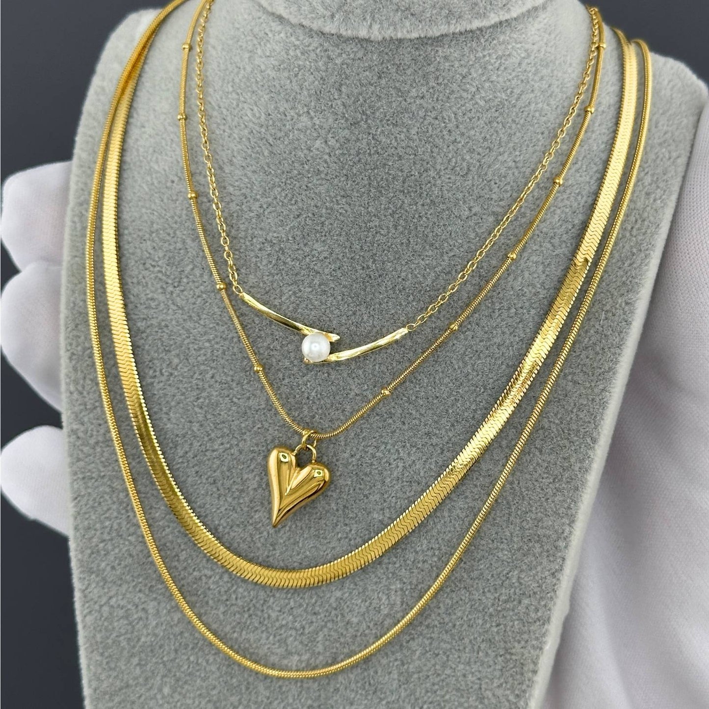 18K gold plated Stainless steel necklace, Mashalla