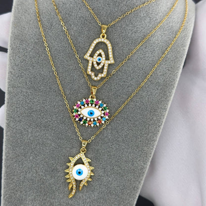 18K gold plated Stainless steel  Evil Eye necklace, Mashalla