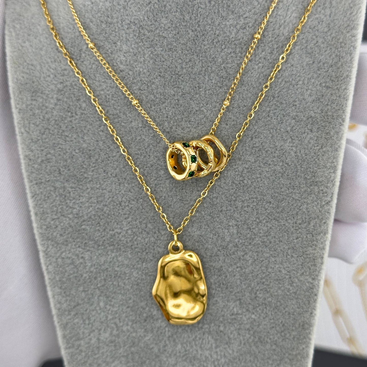 18K gold plated Stainless steel necklace, Mashalla