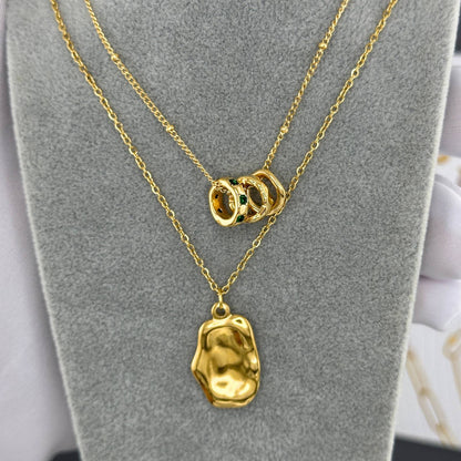 18K gold plated Stainless steel necklace, Mashalla