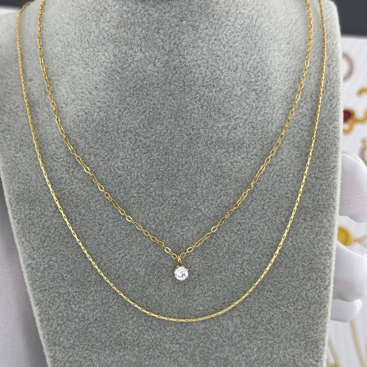 18K gold plated Stainless steel necklace, Mashalla