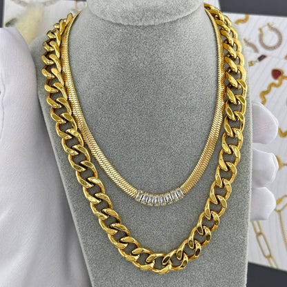 18K gold plated Stainless steel necklace, Mashalla