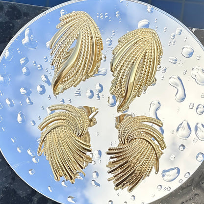 18K gold plated Stainless steel earrings, Mashalla