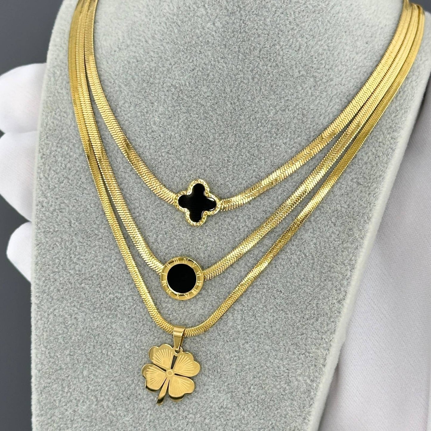 18K gold plated Stainless steel necklace, Mashalla