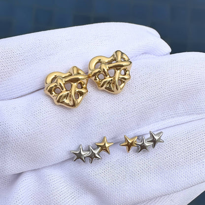 18K gold plated Stainless steel  Stars earrings, Mashalla