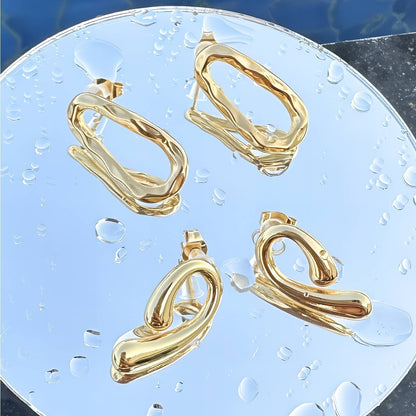 18K gold plated Stainless steel earrings, Mashalla