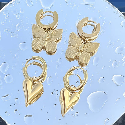 18K gold plated Stainless steel  Butterflies earrings, Mashalla