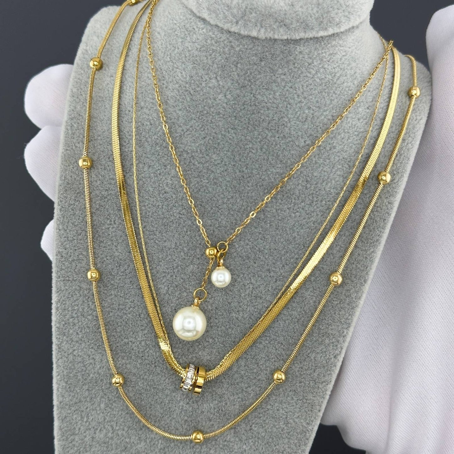 18K gold plated Stainless steel necklace, Mashalla