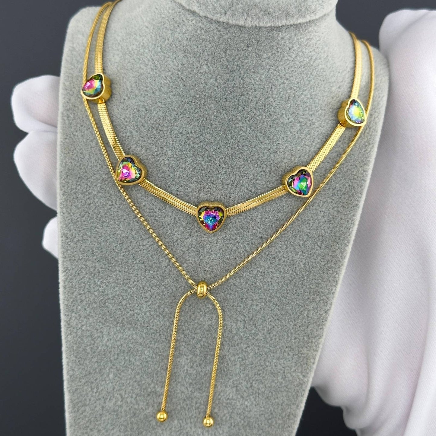 18K gold plated Stainless steel necklace, Mashalla