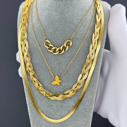 18K gold plated Stainless steel necklace, Mashalla