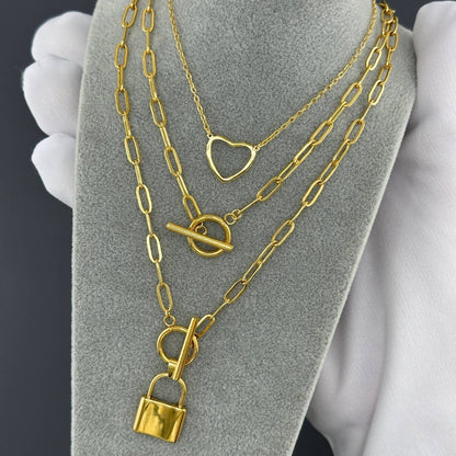 18K gold plated Stainless steel necklace, Mashalla