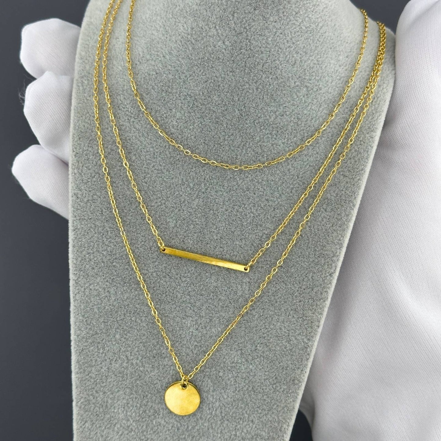 18K gold plated Stainless steel necklace, Mashalla