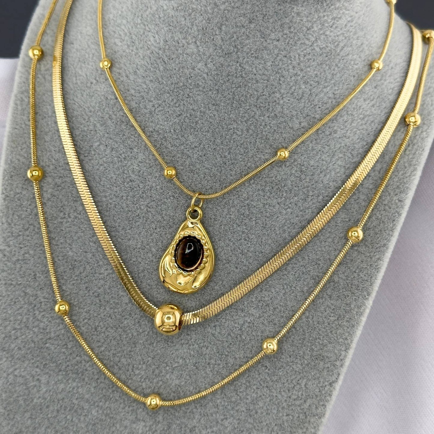 18K gold plated Stainless steel necklace, Mashalla