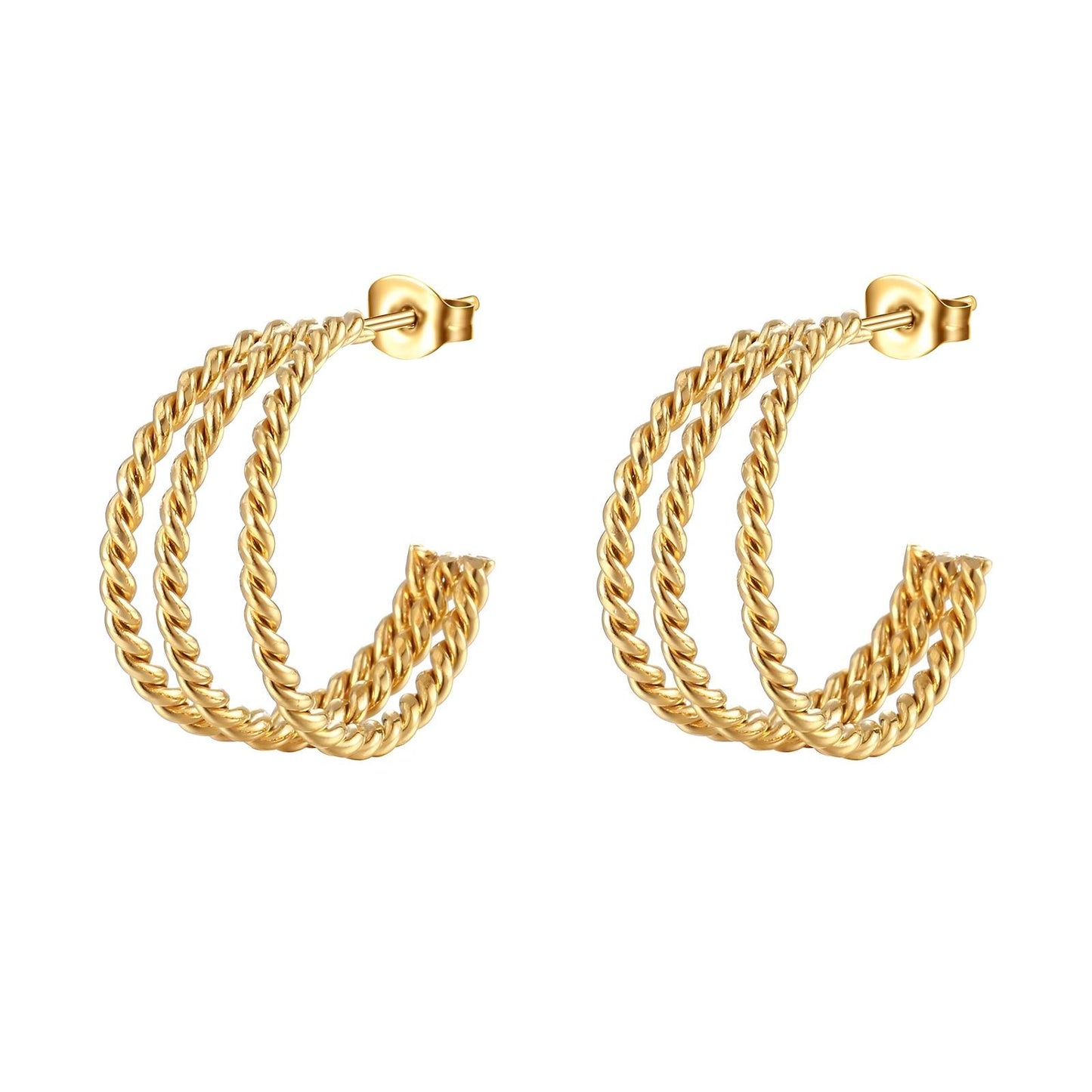 18K gold plated Stainless steel earrings, Mashalla