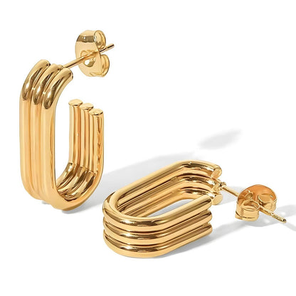 18K gold plated Stainless steel earrings, Mashalla