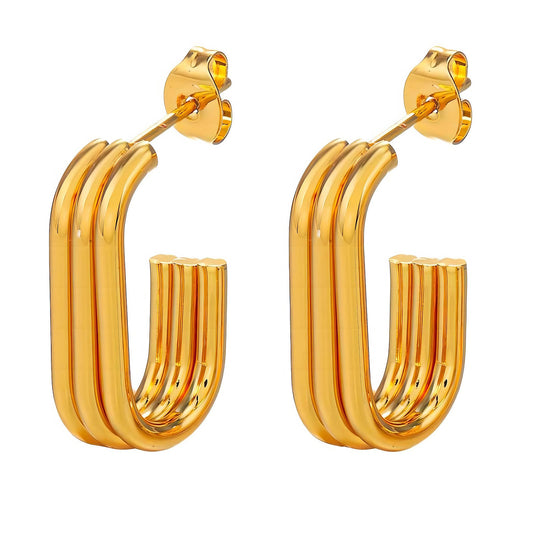 18K gold plated Stainless steel earrings, Mashalla