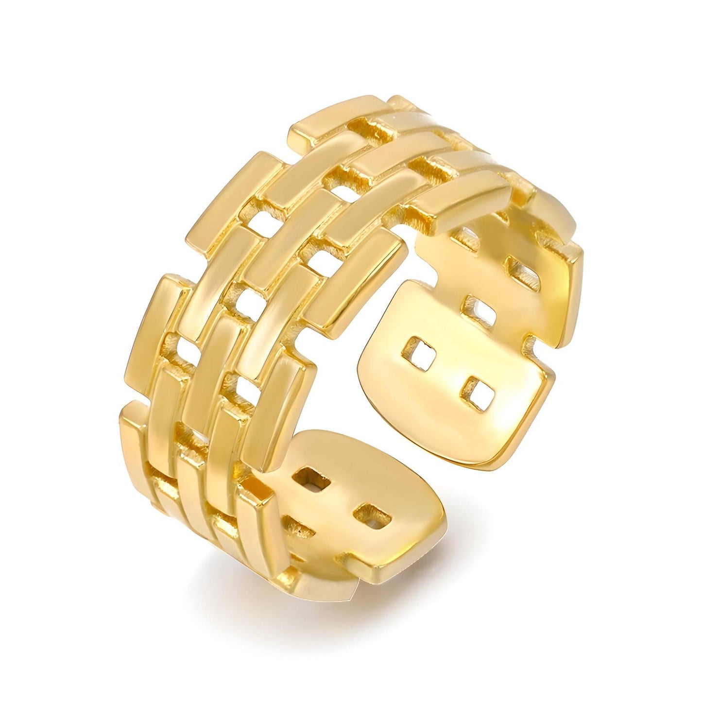 18K gold plated Stainless steel finger ring, Mashalla