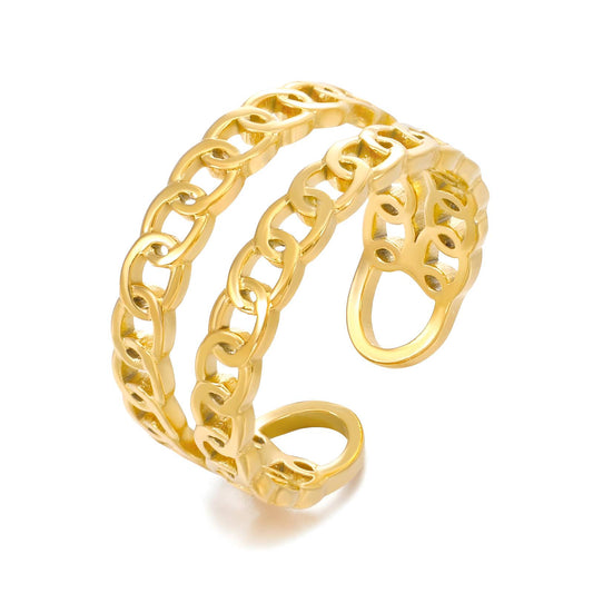 18K gold plated Stainless steel finger ring, Mashalla