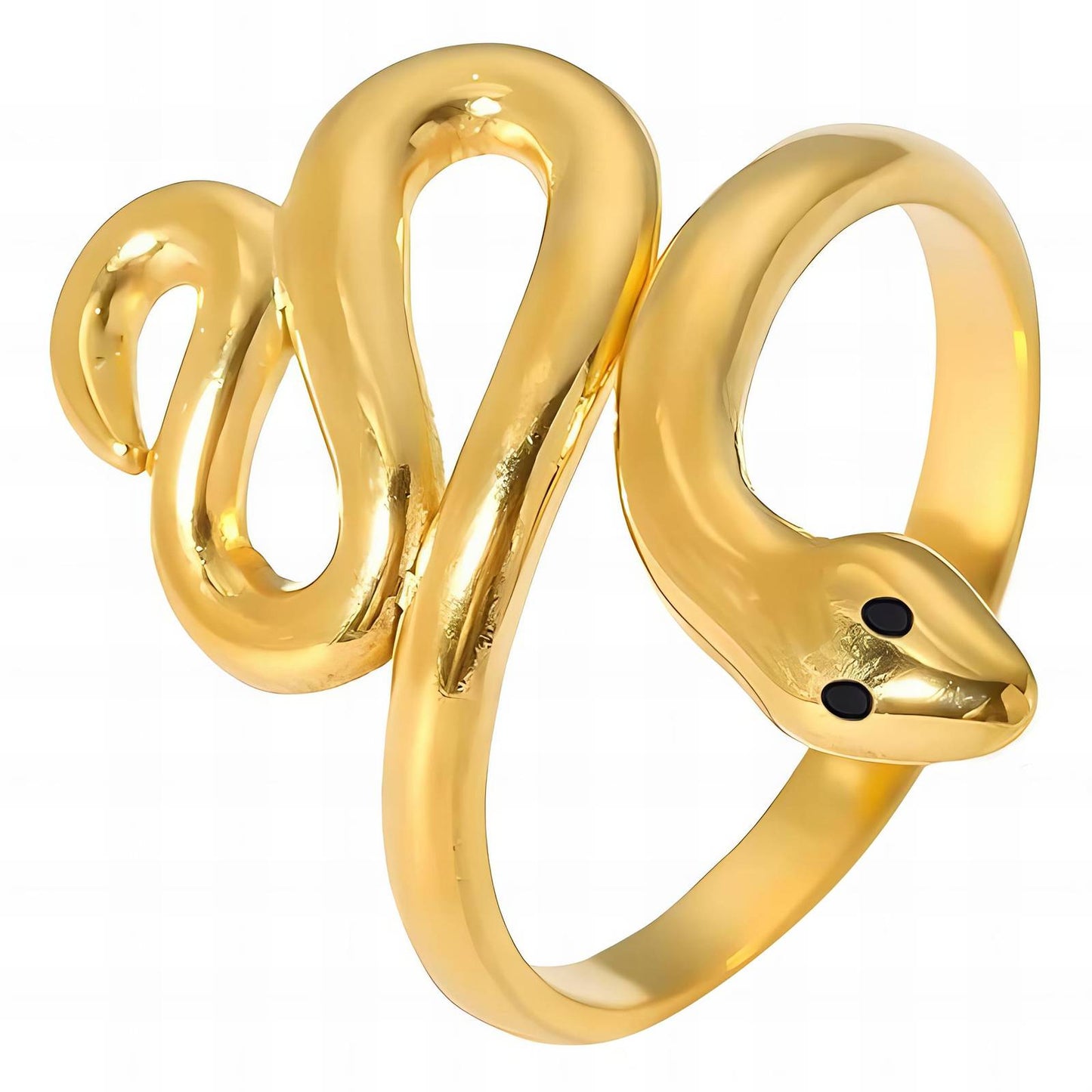 18K gold plated Stainless steel  Snake finger ring, Mashalla