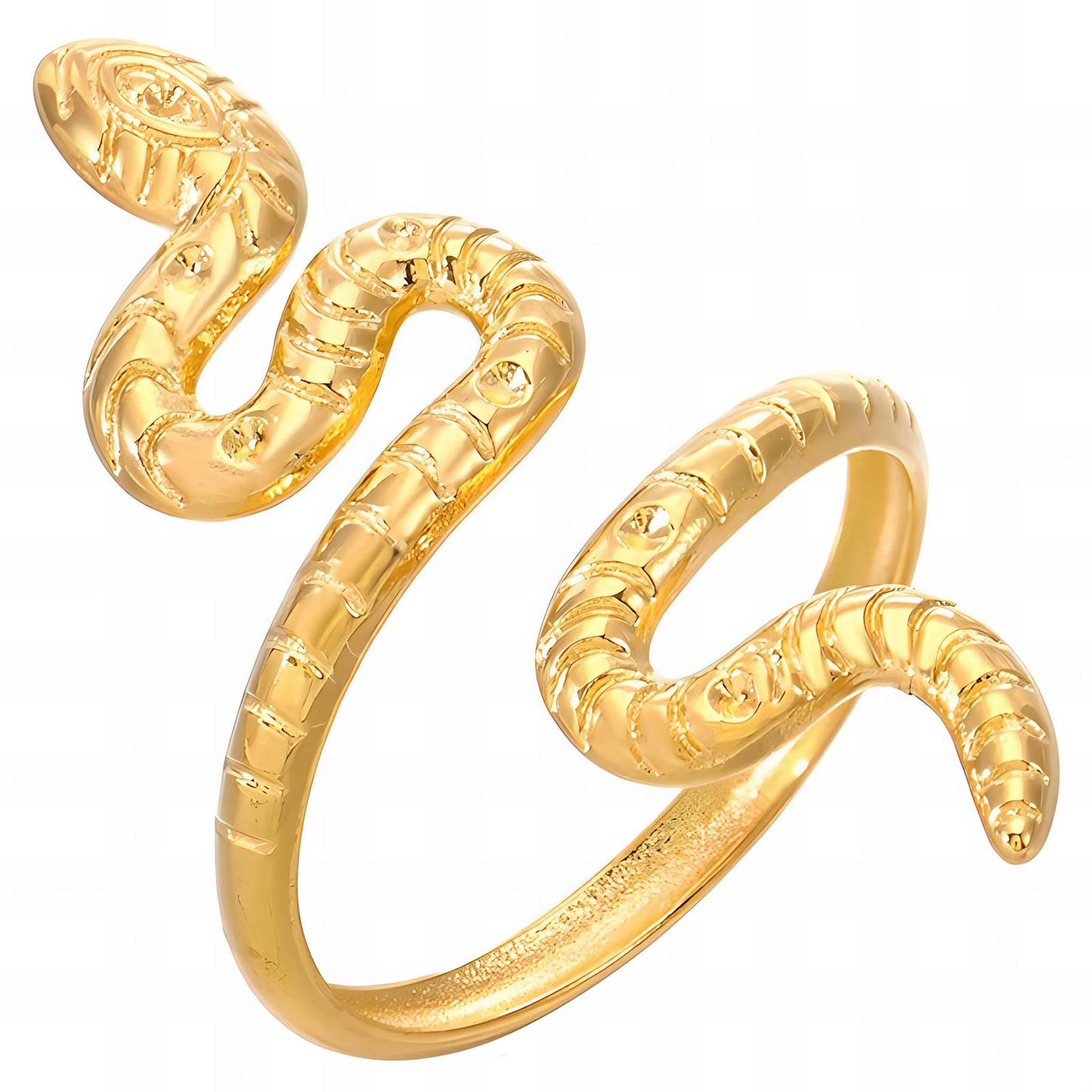 18K gold plated Stainless steel  Snake finger ring, Mashalla