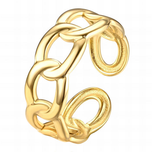 18K gold plated Stainless steel finger ring, Mashalla