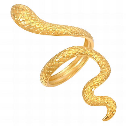 18K gold plated Stainless steel  Snake finger ring, Mashalla