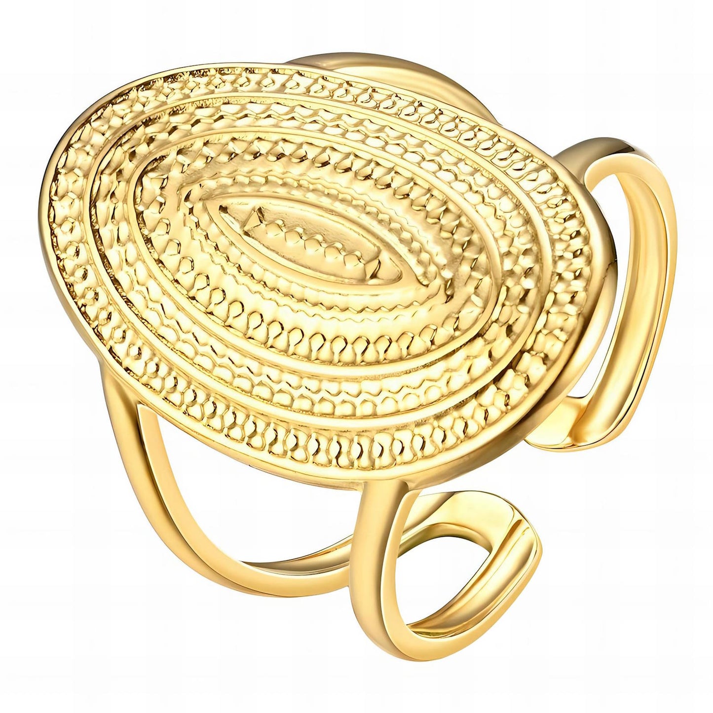 18K gold plated Stainless steel finger ring, Mashalla