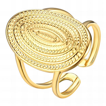 18K gold plated Stainless steel finger ring, Mashalla