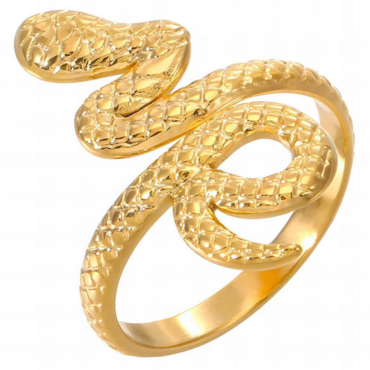 18K gold plated Stainless steel  Snake finger ring, Mashalla