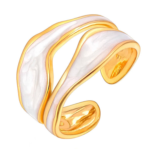 18K gold plated Stainless steel finger ring, Mashalla