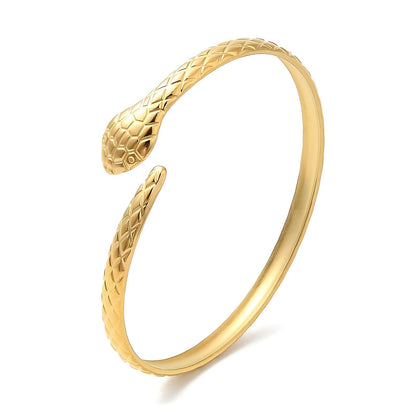 18K gold plated Stainless steel  Snake bracelet, Mashalla