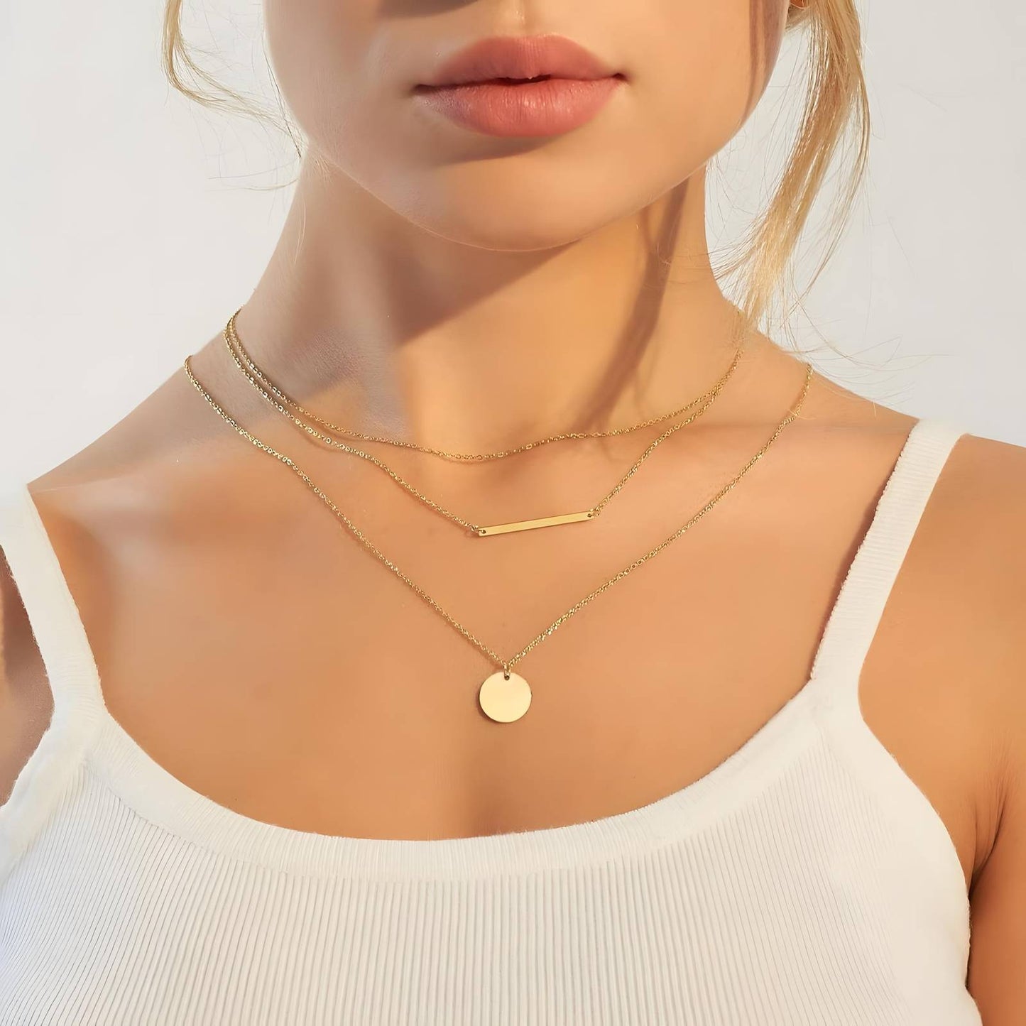 18K gold plated Stainless steel necklace, Mashalla