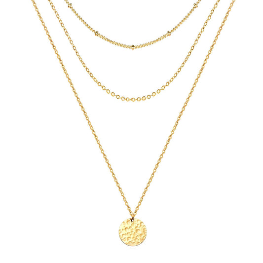 18K gold plated Stainless steel necklace, Mashalla