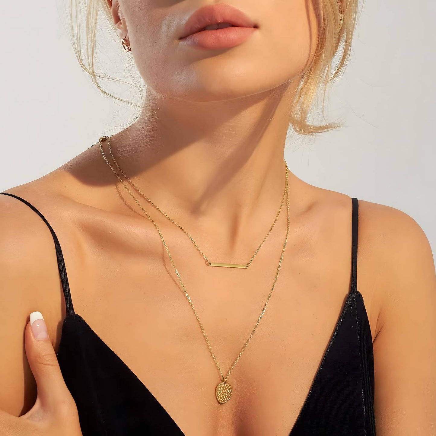 18K gold plated Stainless steel necklace, Mashalla