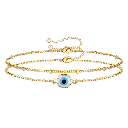 18K gold plated Stainless steel  Evil Eye bracelet, Mashalla