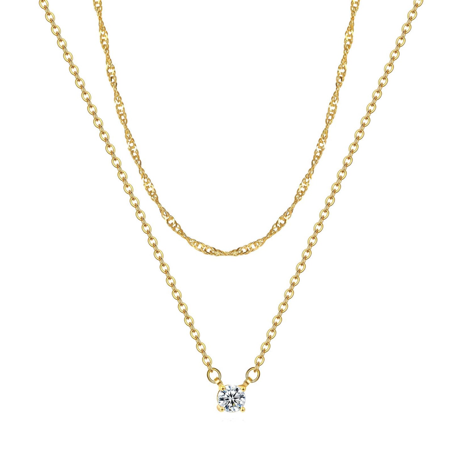 18K gold plated Stainless steel necklace, Mashalla