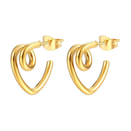 18K gold plated Stainless steel earrings, Mashalla