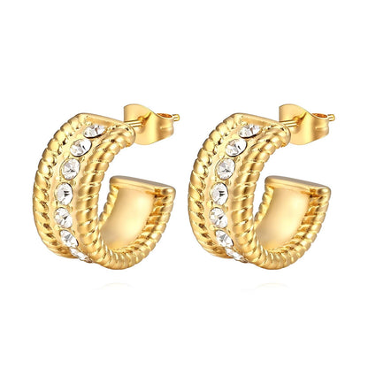 18K gold plated Stainless steel earrings, Mashalla