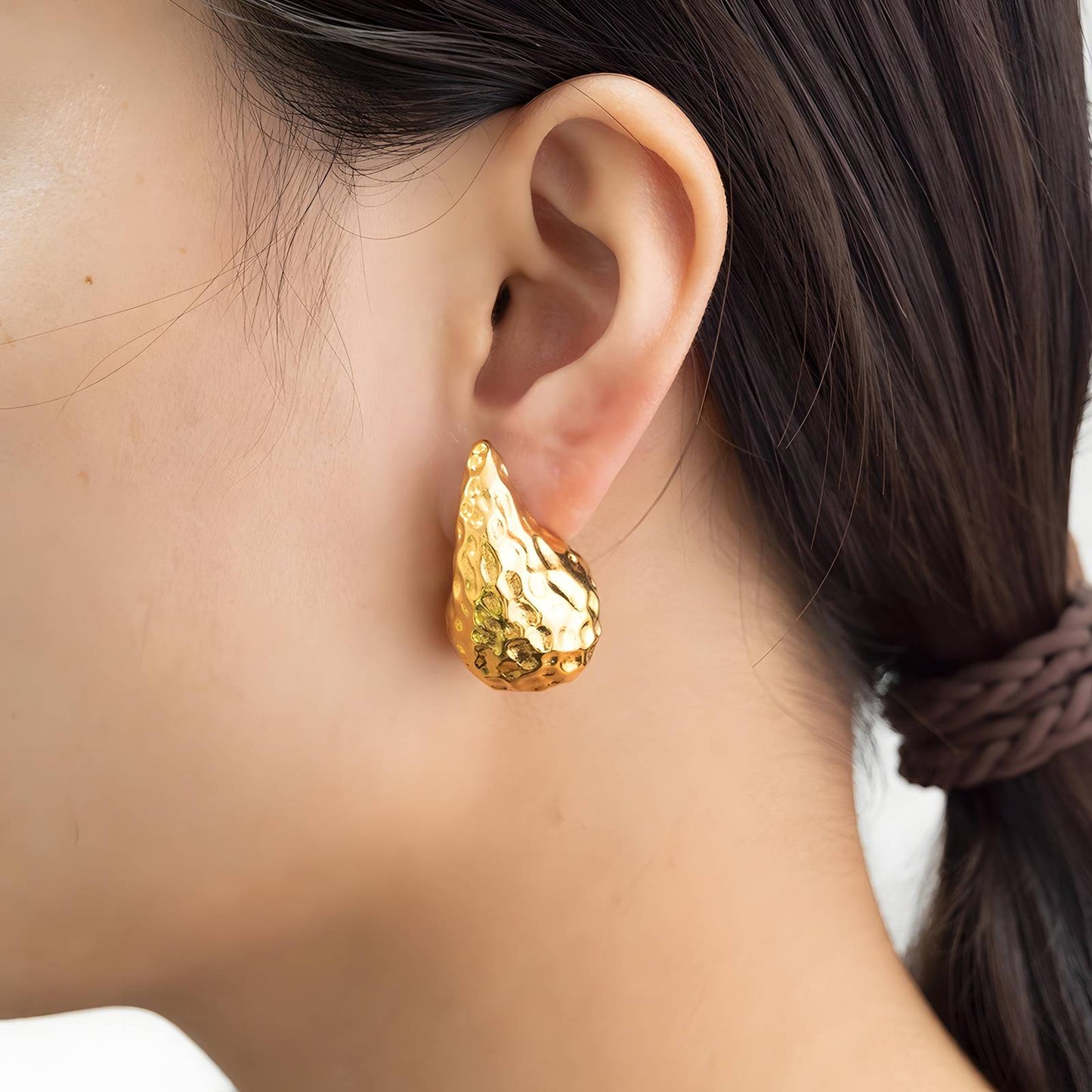 18K gold plated Stainless steel  Teardrops earrings, Mashalla