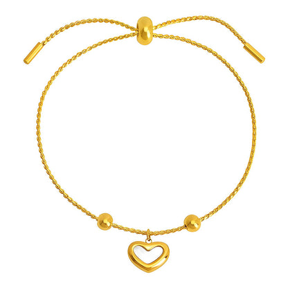 18K gold plated Stainless steel  Heart bracelet, Mashalla