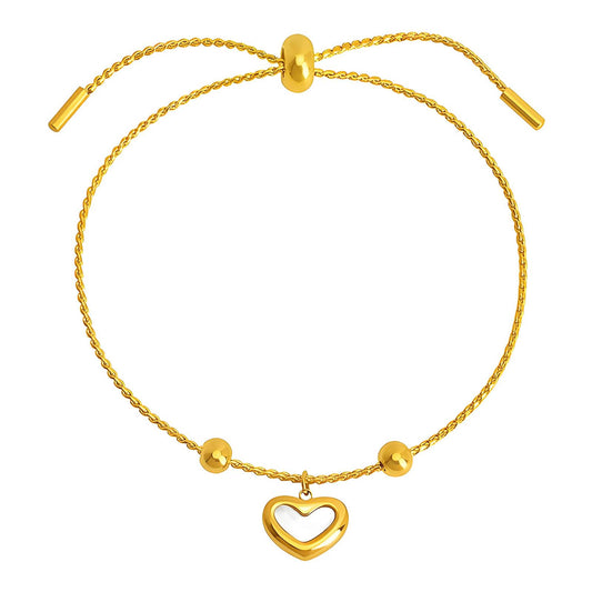 18K gold plated Stainless steel  Heart bracelet, Mashalla