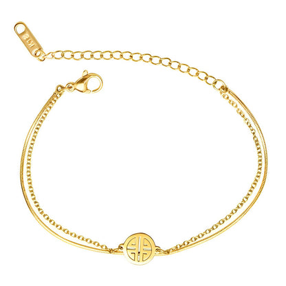 18K gold plated Stainless steel bracelet, Mashalla