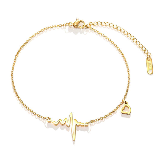 18K gold plated Stainless steel  Hearts bracelet, Mashalla