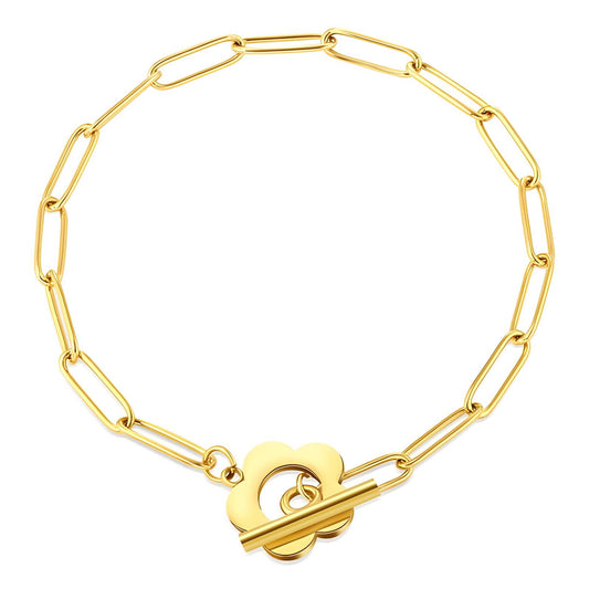 18K gold plated Stainless steel  Flower bracelet, Mashalla