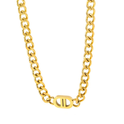 18K gold plated Stainless steel necklace, Mashalla