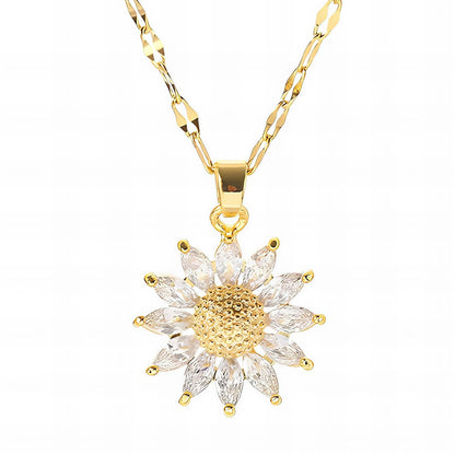 18K gold plated Stainless steel  Flower necklace, Mashalla