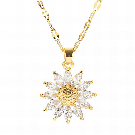 18K gold plated Stainless steel  Flower necklace, Mashalla