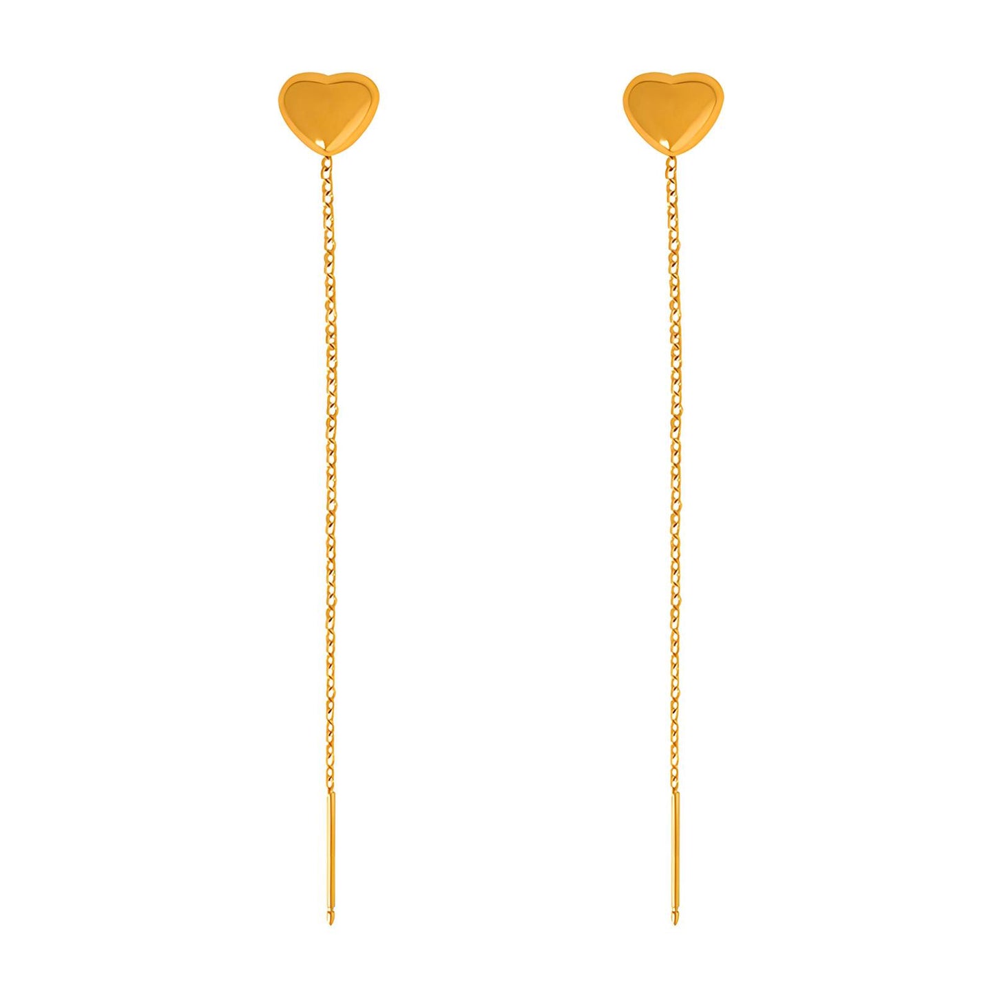 18K gold plated Stainless steel  Hearts earrings, Mashalla