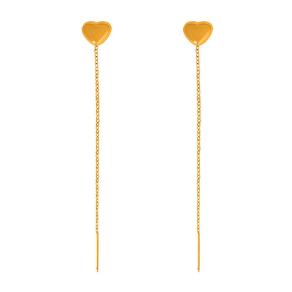 18K gold plated Stainless steel  Hearts earrings, Mashalla